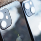 The iPhone 12 Mini (left) has smaller lenses stacked vertically. The 13 Mini (right) has a new lens placement with an overall larger camera module.